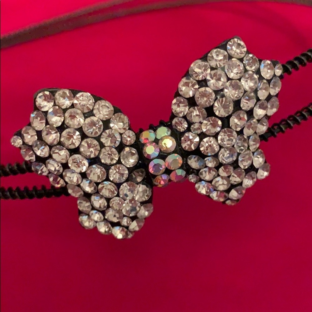 Silver & Rainbow Colored Bow Headband